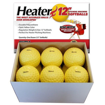 Picture of Heater Pitching Machine Dimpled Softballs - 12 Inch