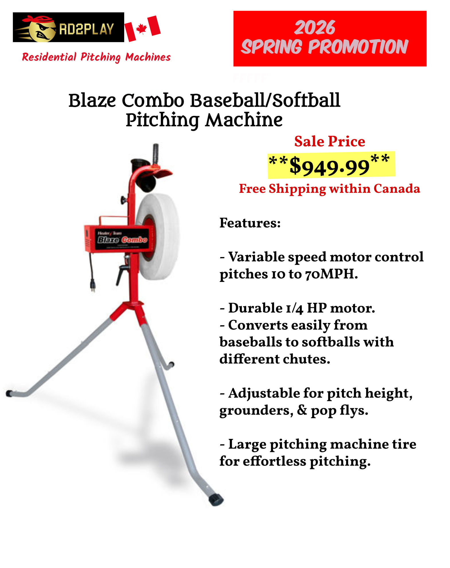 Picture of Blaze Combo Heavy Duty Pitching Machine